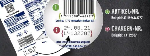 Um die Herkunft Ihres Produktes zu ermitteln, geben Sie die auf der Verpackung angegebene GTIN- und LOT-Nummer ein